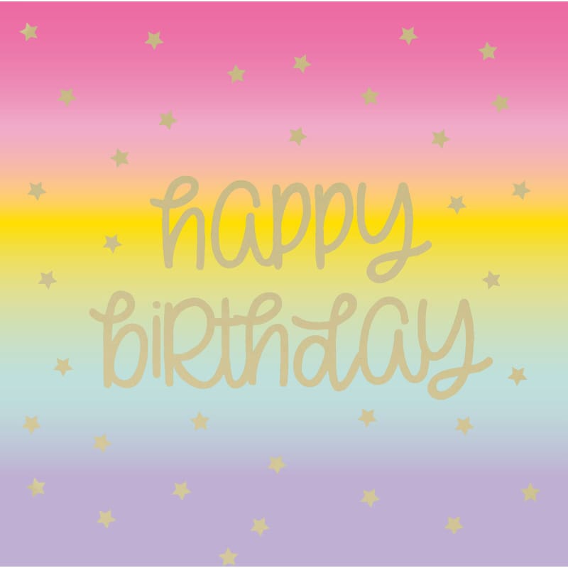 Rainbow Star Birthday Lunch Napkins Pk16