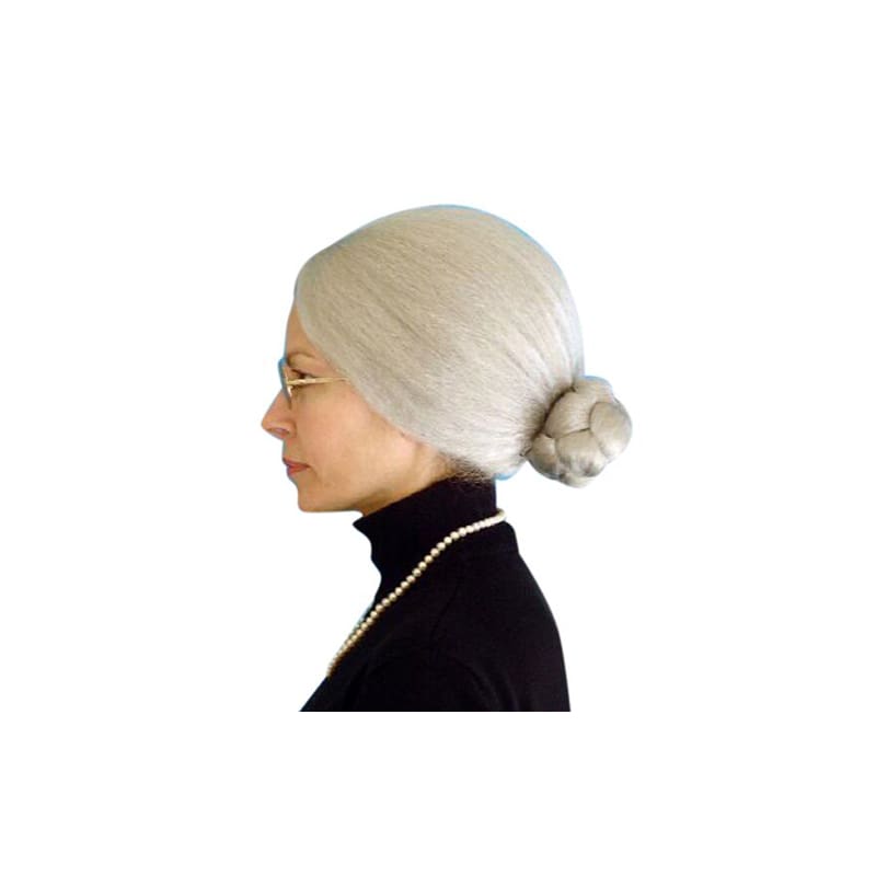 Wig Granny Grey with Low Bun