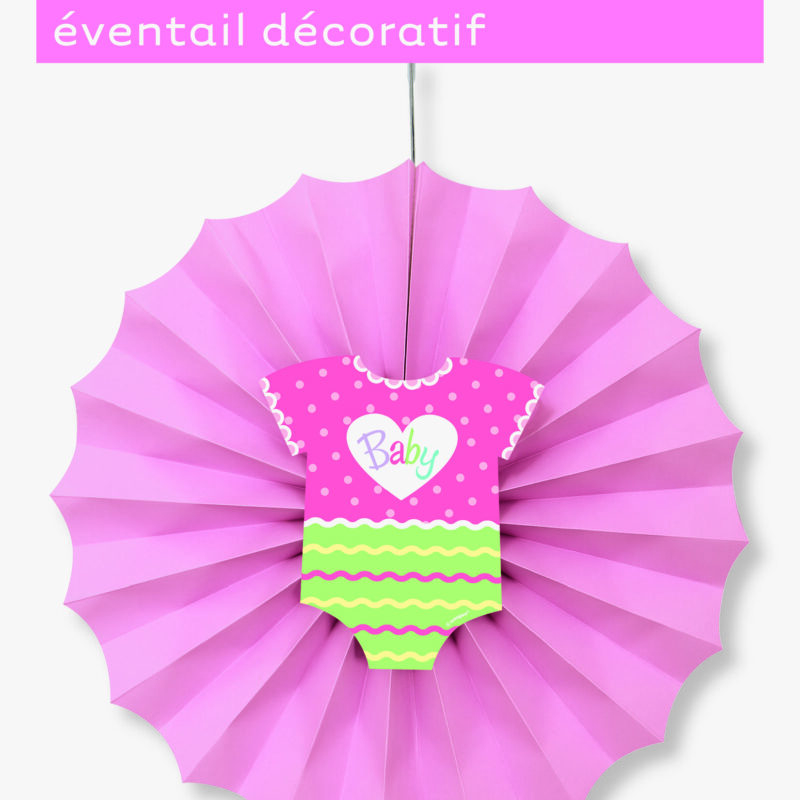 Hanging Fan Baby Shower Pink Dots DNR