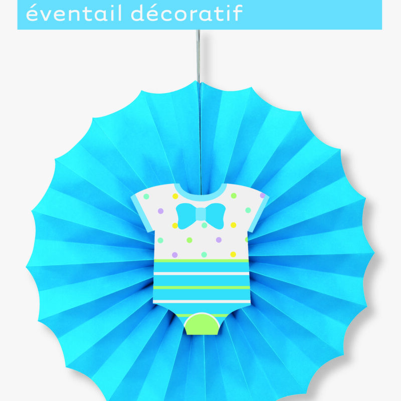 Hanging Fan Baby Shower Blue Dots DNR