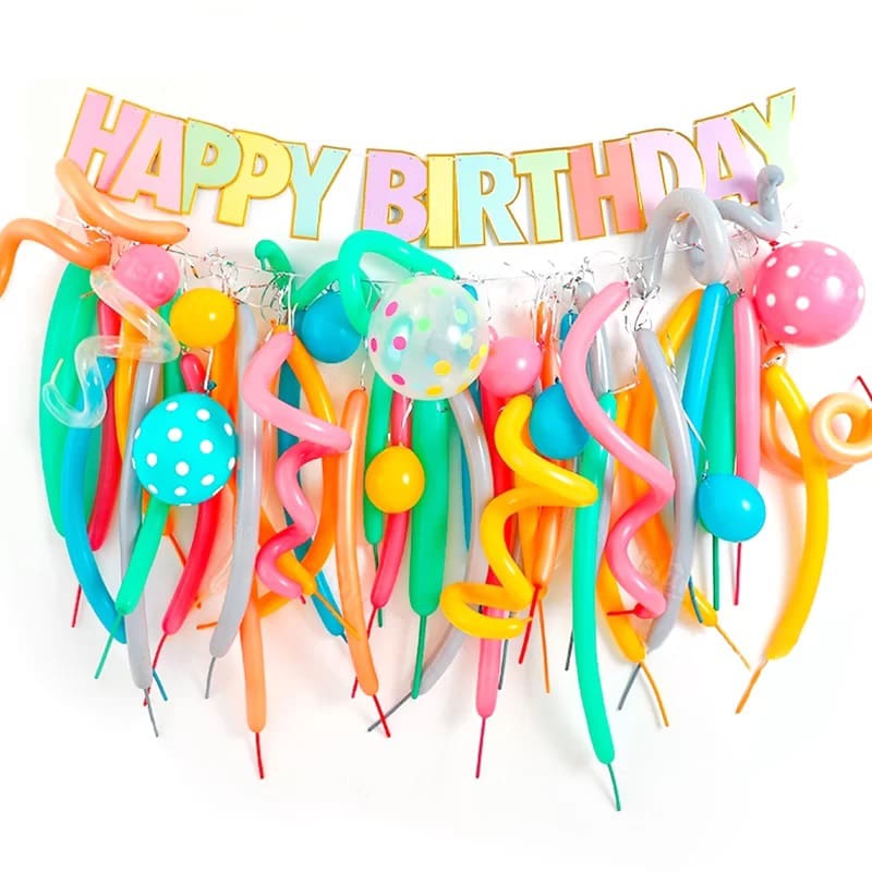 Balloon Banner Bday Kit Bright Colours