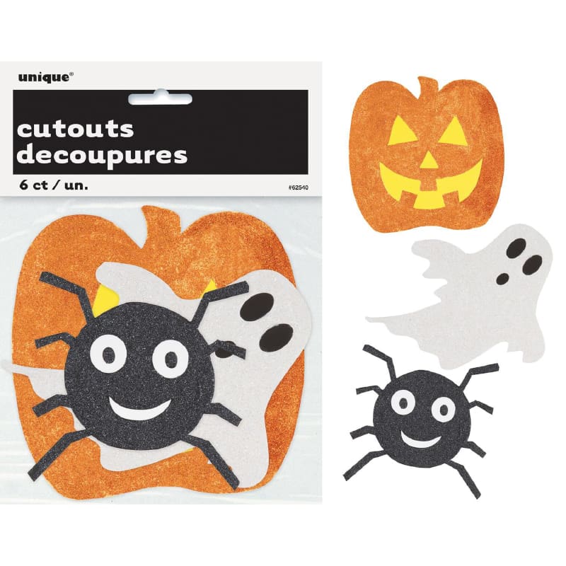 Cutout Mini Halloween Glitter Pk6