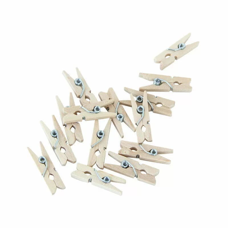 Pegs Wooden Mini Natural Pk24