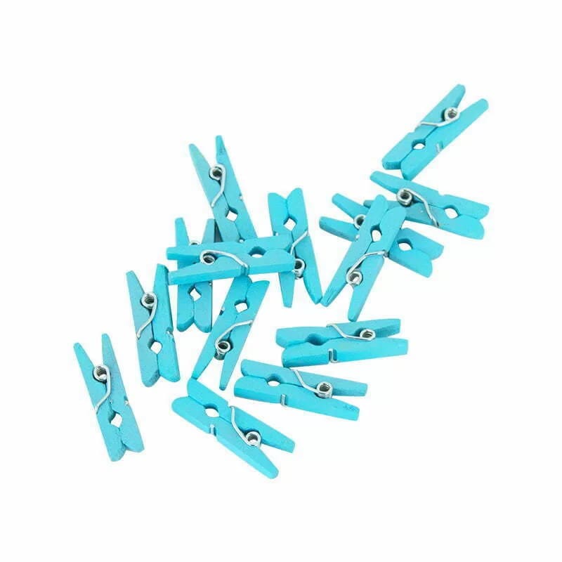 Pegs Wooden Mini Blue Pk24