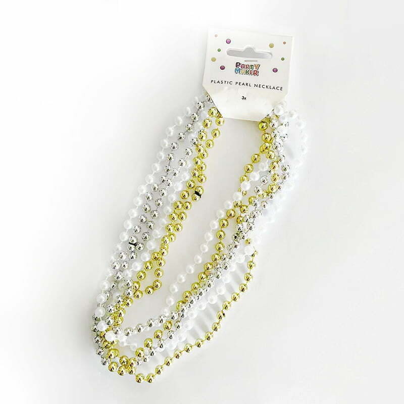 Necklace Beads Pearl Asst Pk3