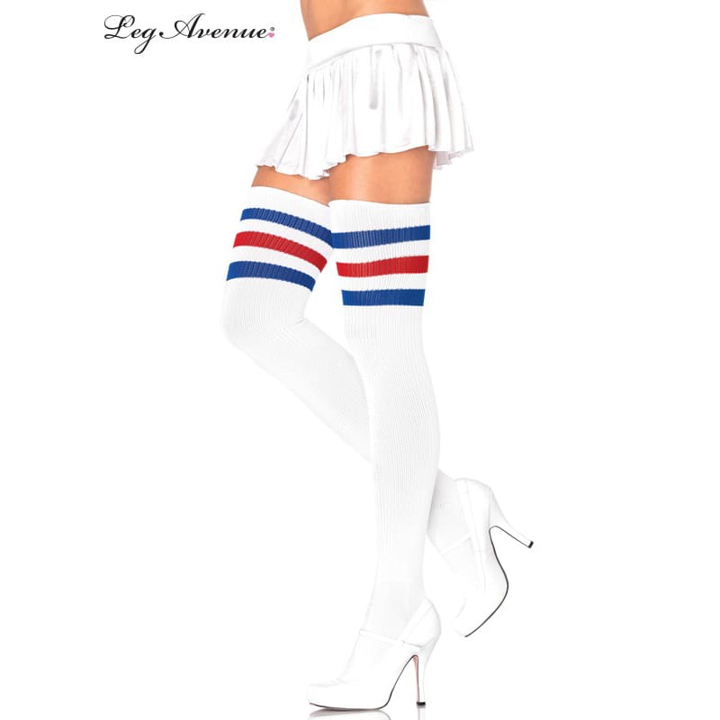 Tights Long Sock Blue Red Blue Stripe