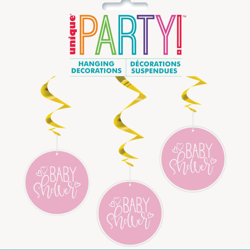 Hanging Swirls Baby Shower Pink Pk3 DNR