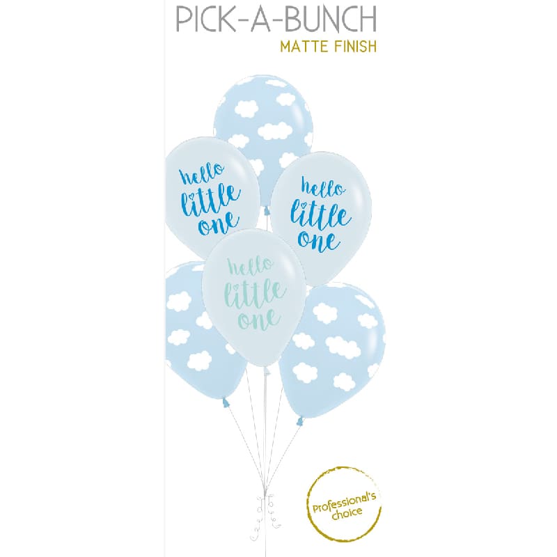 Balloons 30cm Matte Baby Boy Clouds DNR