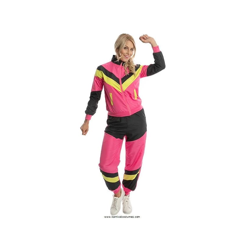 Costume Adult Shell Suit Neon Pink M