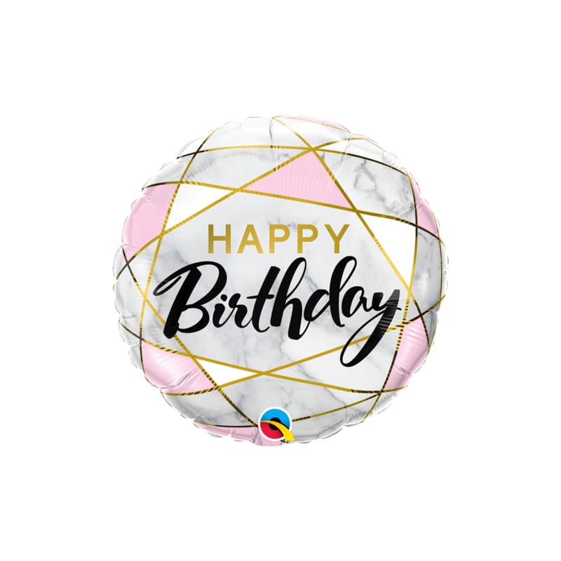 Foil 45cm Happy Birthday Marble Rectangl
