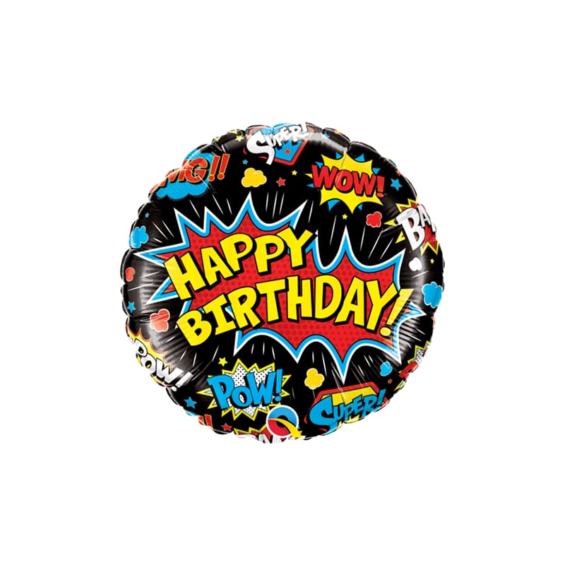 Foil 45cm Happy Birthday Superhero DNR