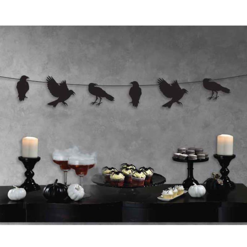 Banner Bunting Crows Black