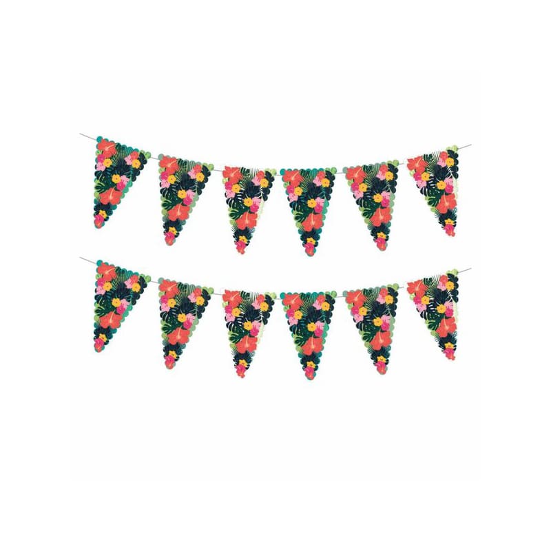 Flag Bunting Flamingo Floral 6m DNR