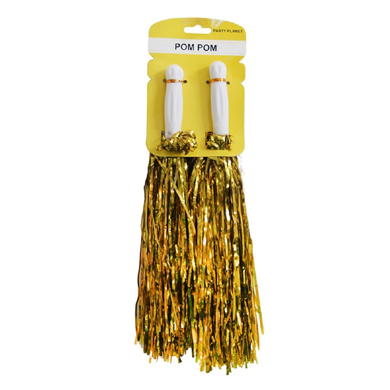 Pom Poms Gold Tinsel Pk2