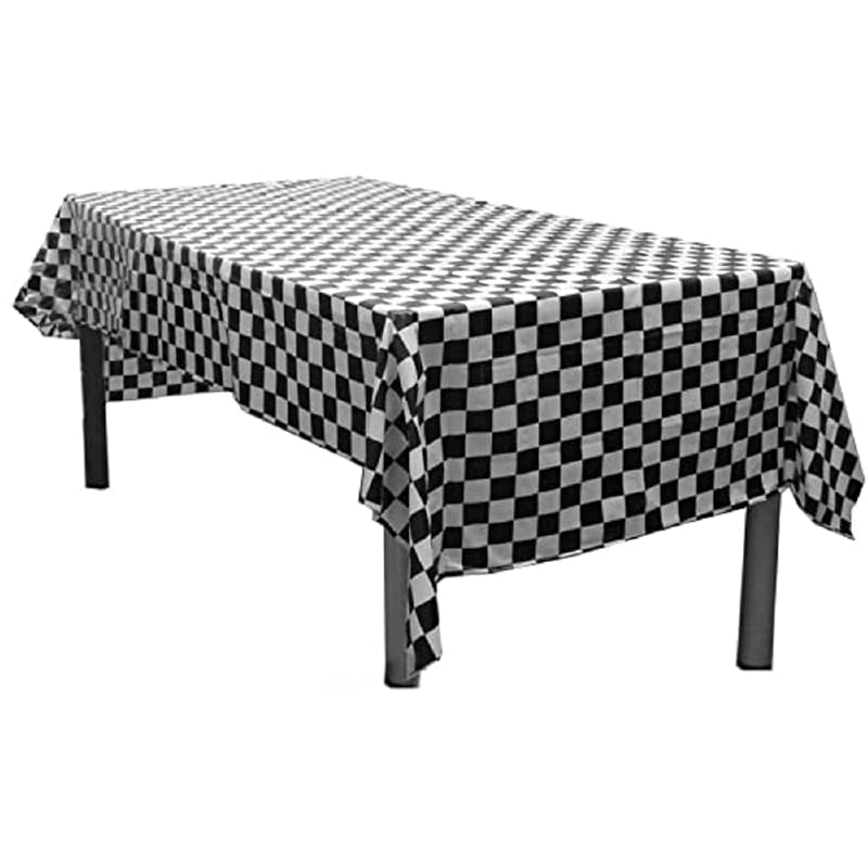 Tablecloth Rect Checkered Black White
