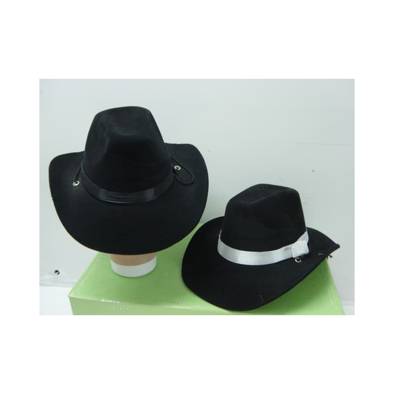 Hat Cowboy Black with Band Asst