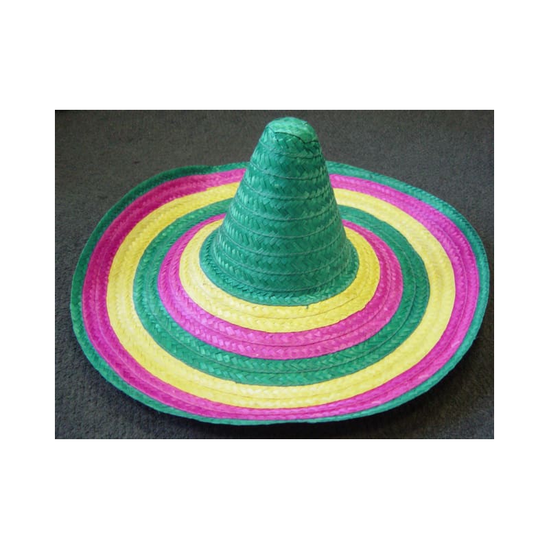 Sombrero Hat Mexican Green Pink Yellow
