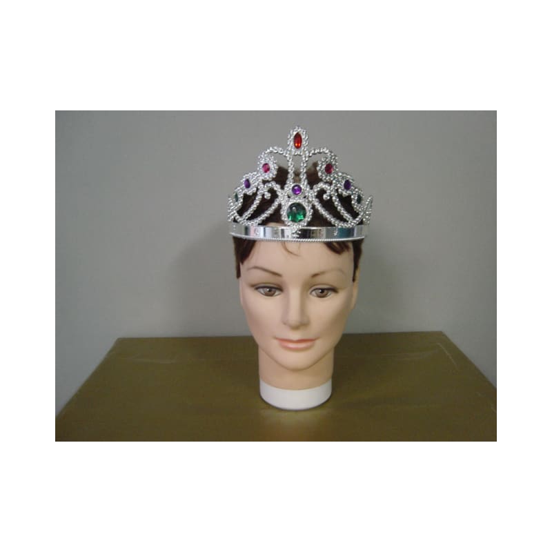 Tiara Queen Silver with Colour Gems Flat
