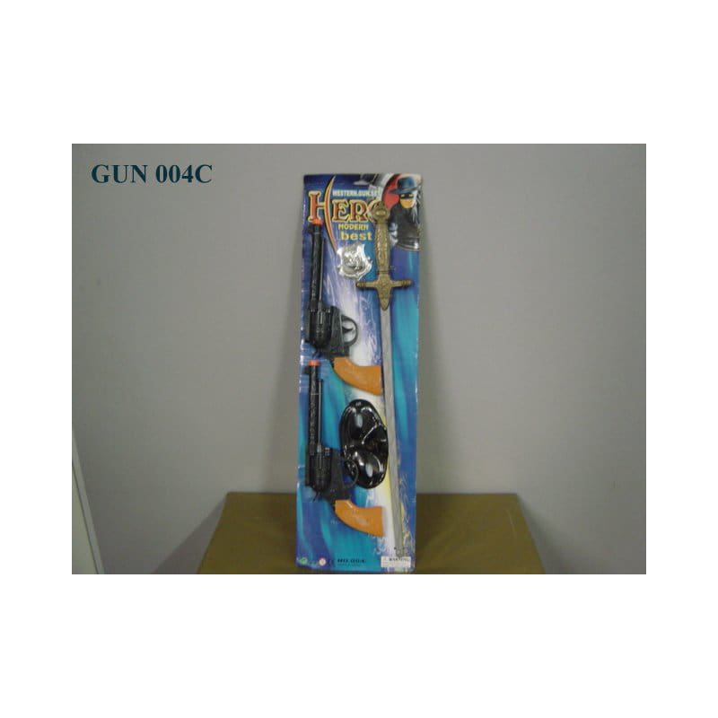 Weapon Set Western Hero Guns Mask Sword