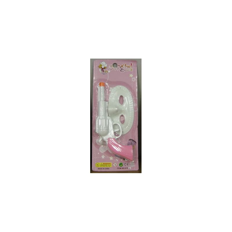 Gun Set Cowgirl Pistol Pink with Mask