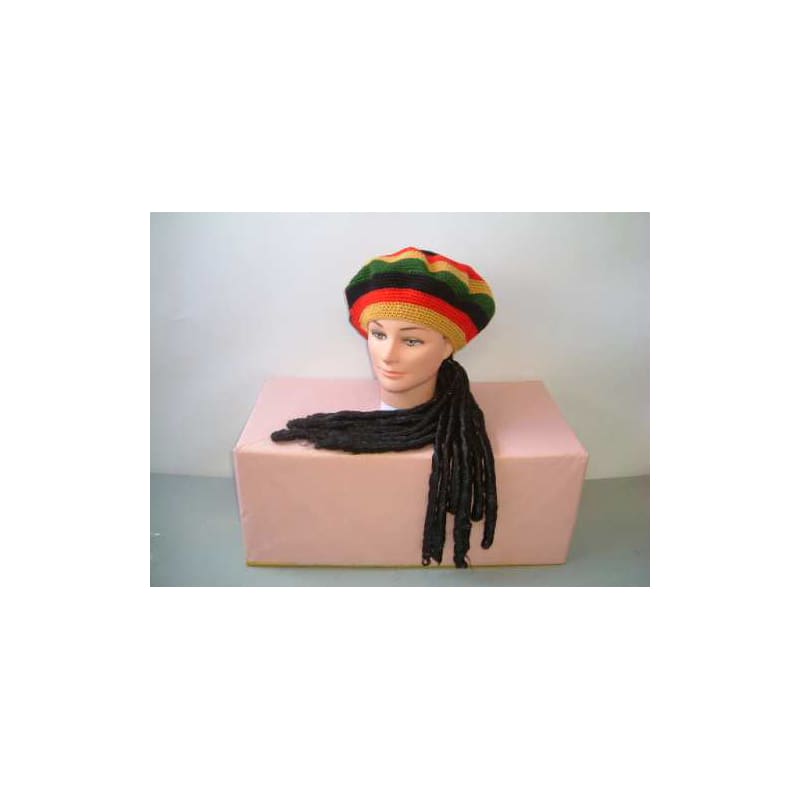Hat Rasta With Dreadlocks BEANIE STRIPES