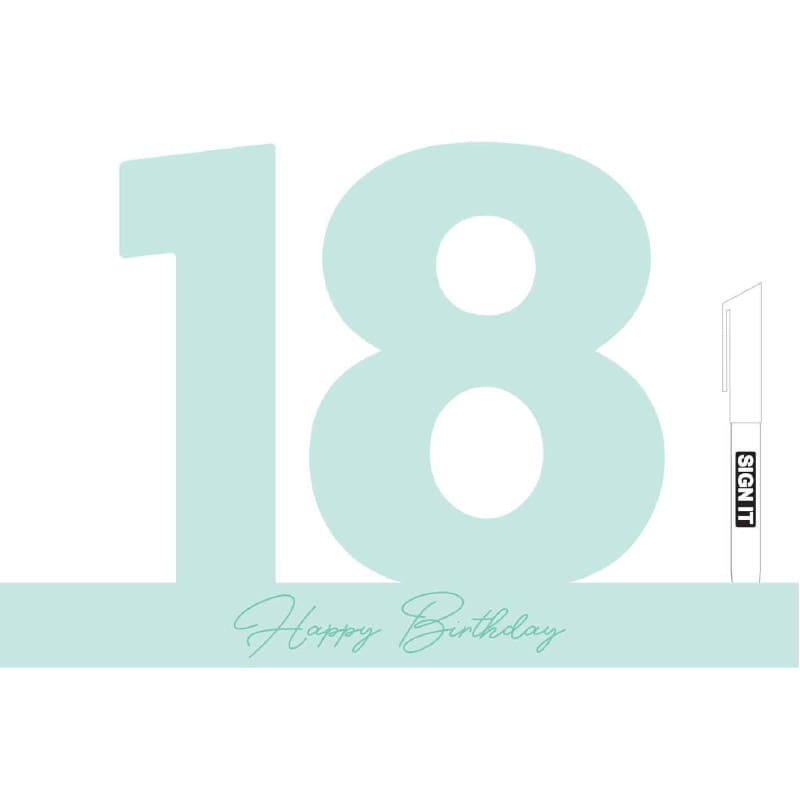 Signature Number 18th Mint Green