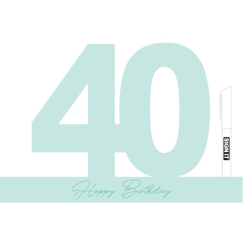 Signature Number 40th Mint Green