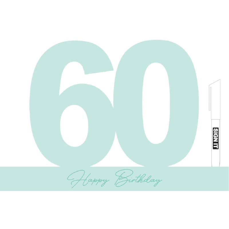 Signature Number 60th Mint Green