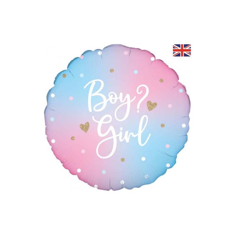 Foil 45cm Boy or Girl Bright Pastel DNR