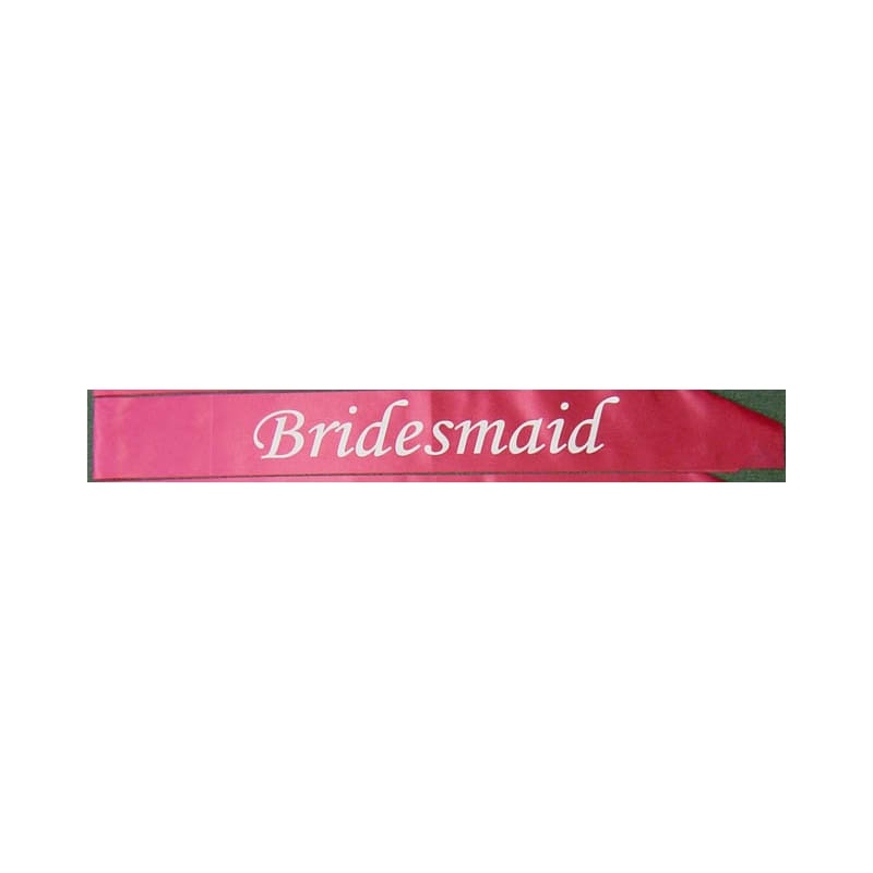 Sash Bridesmaid Pink with Silver