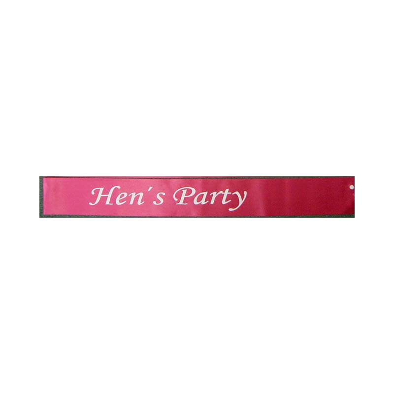 Sash Hens Party Pink with Silver