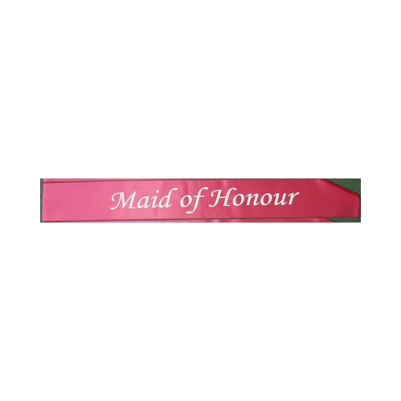 Sash Maid of Honour Pink with Silver