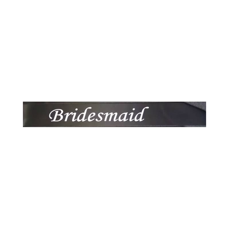 Sash Bridesmaid Black with White