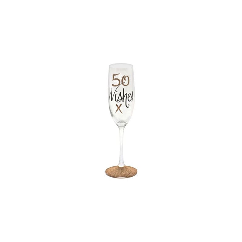 Flute Champagne 50 Wishes Rose Gold