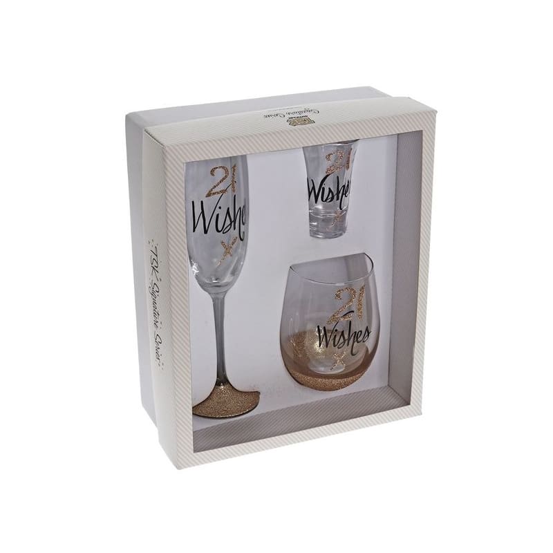 Glass Set 21 Wishes Rose Gold