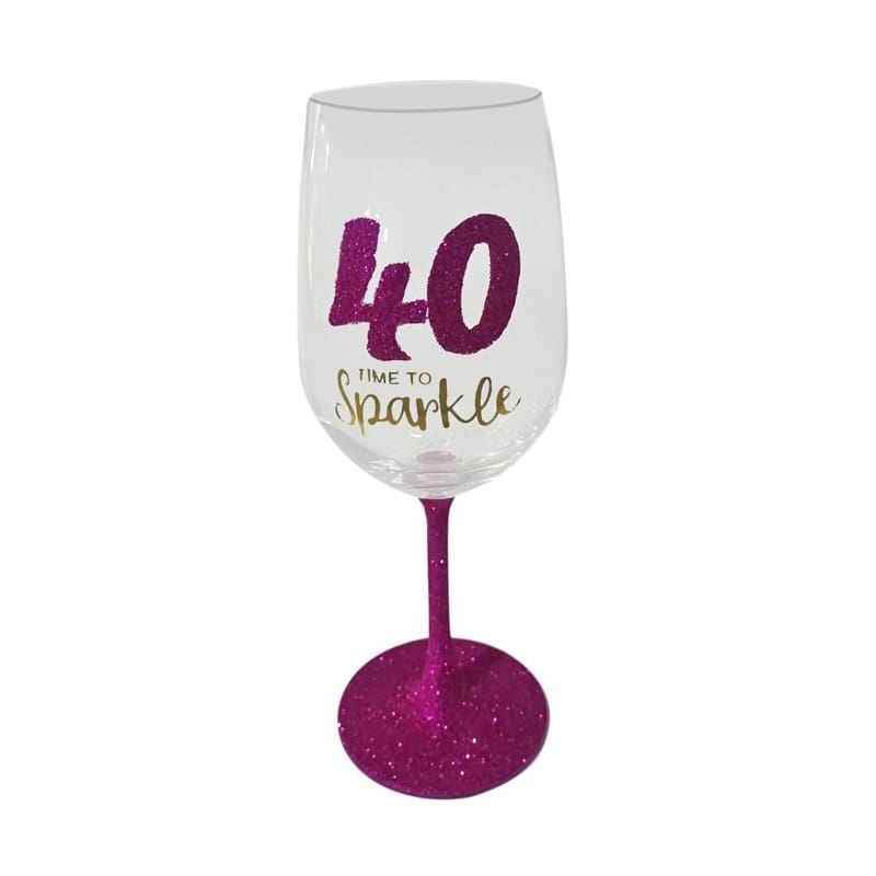 Wine Glass 40 Sparkle Fuchsia
