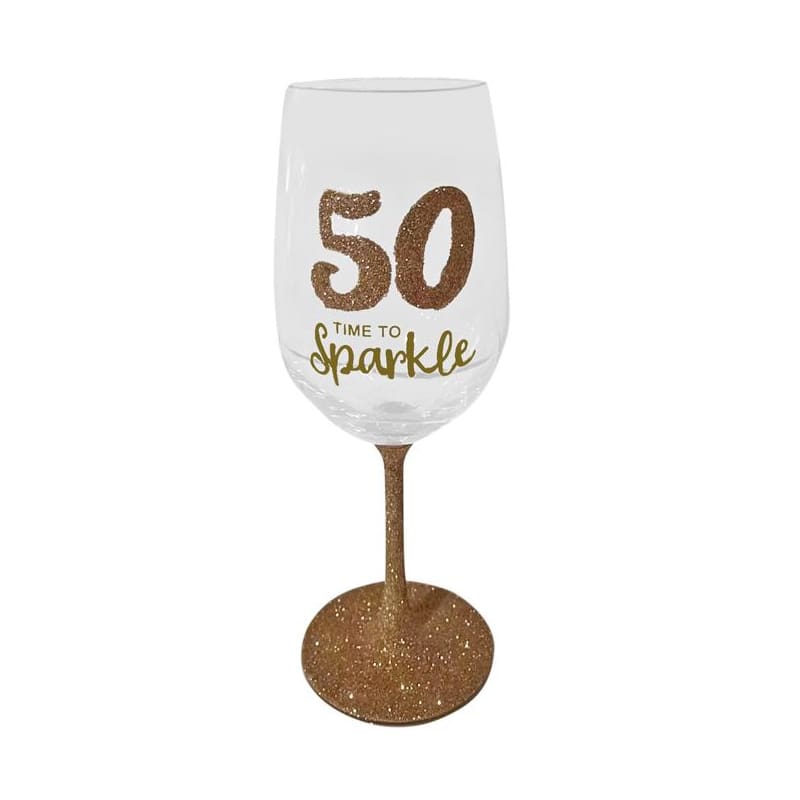 Wine Glass 50 Sparkle Gold