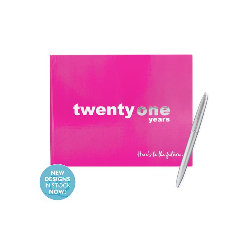 Guest Book 21st Twenty One Year Pink NLA