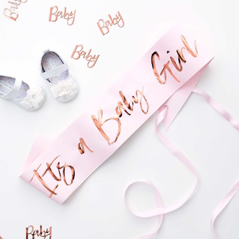 Sash It's A Girl Pink and Rose Gold