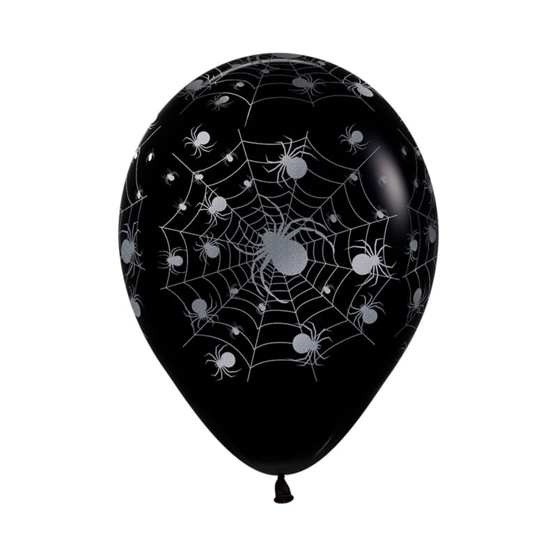 Balloons 30cm AOP Spider Web Pk12
