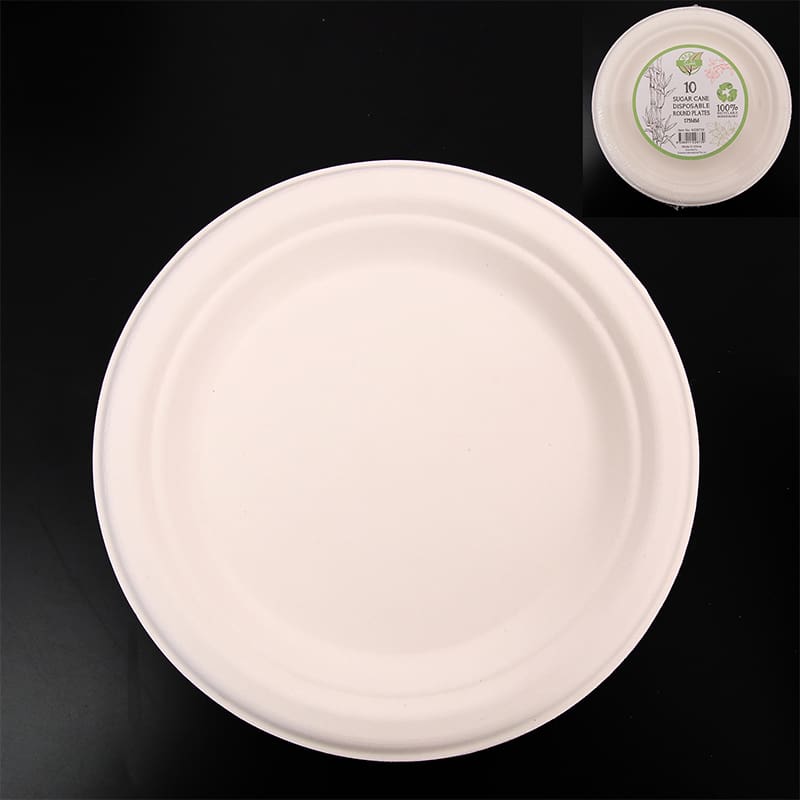 Plates Eco Sugar Cane 23cm Pk10 DNR