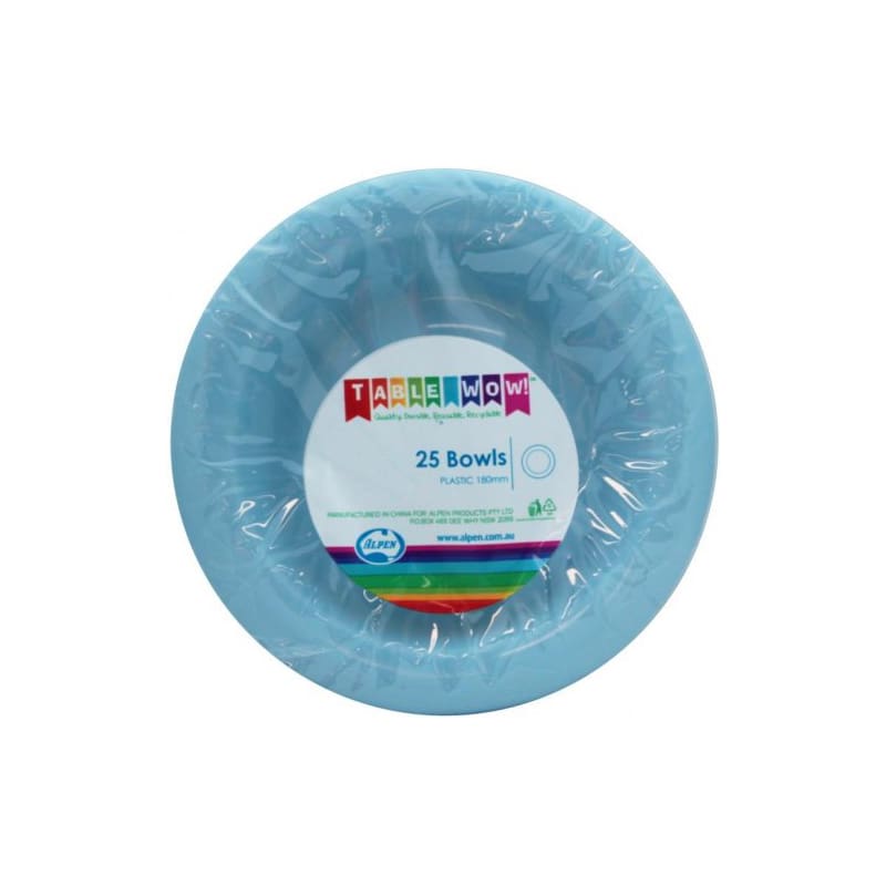 Bowls Premium 180mm Light Blue Pk20
