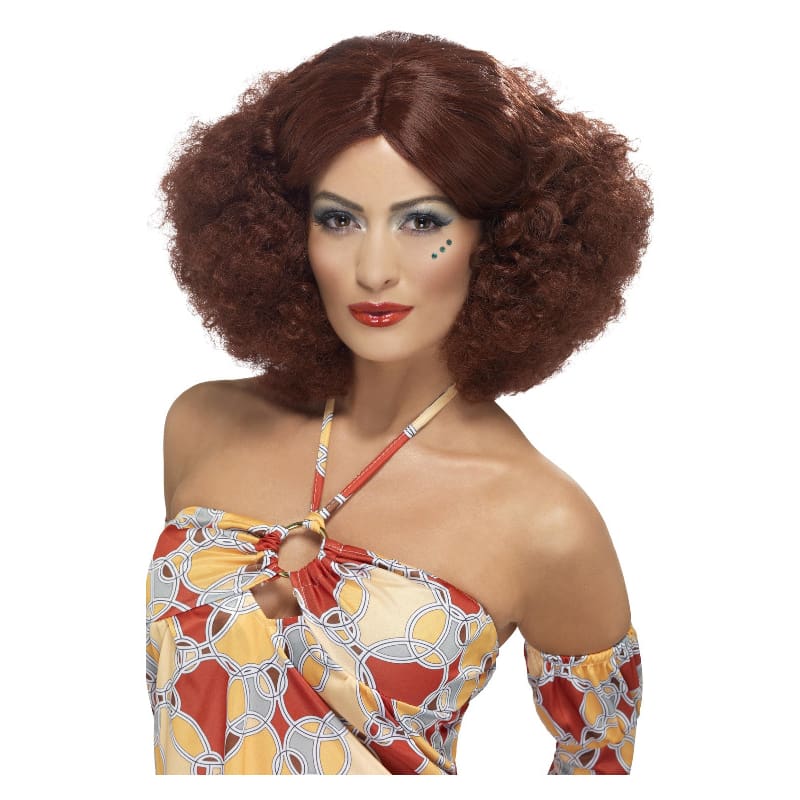 Wig 70's Afro Brown Flat Top