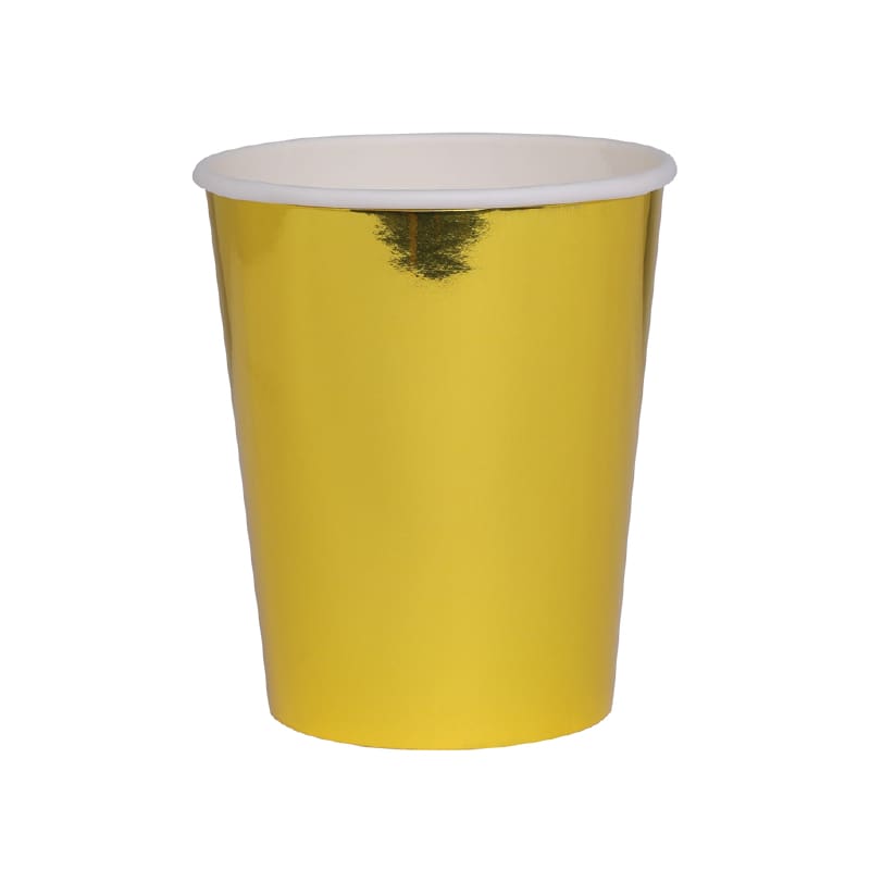 Cups Paper 260ml Metallic Gold Pk10 NLA