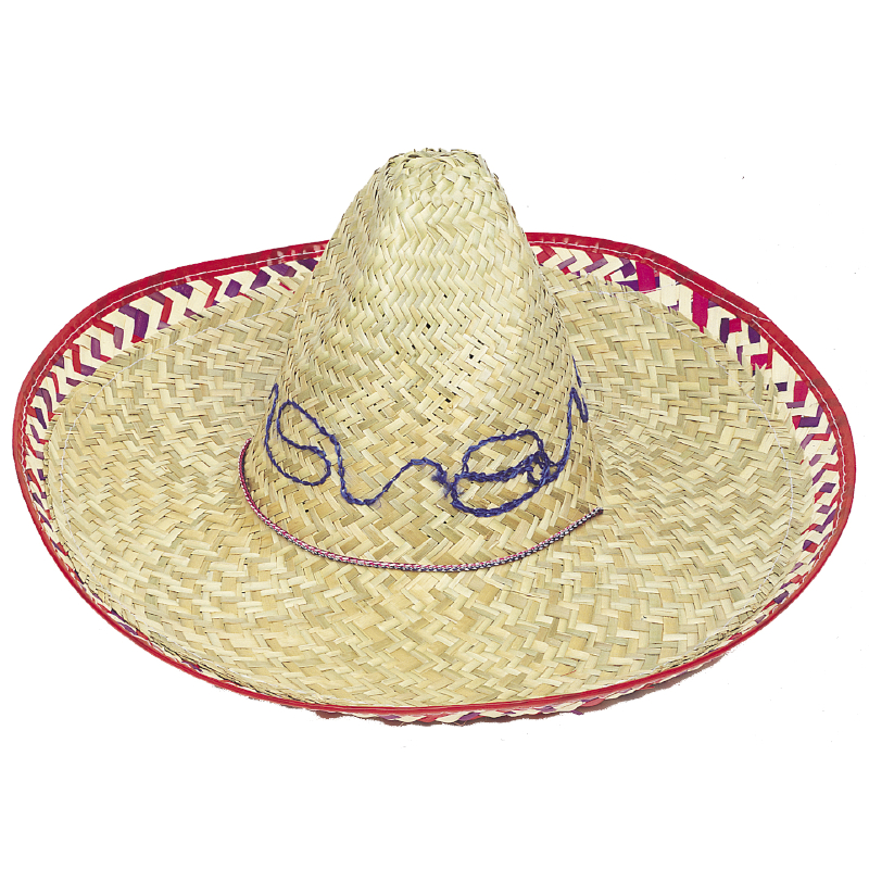 Sombrero Hat Checkered Trim Adult