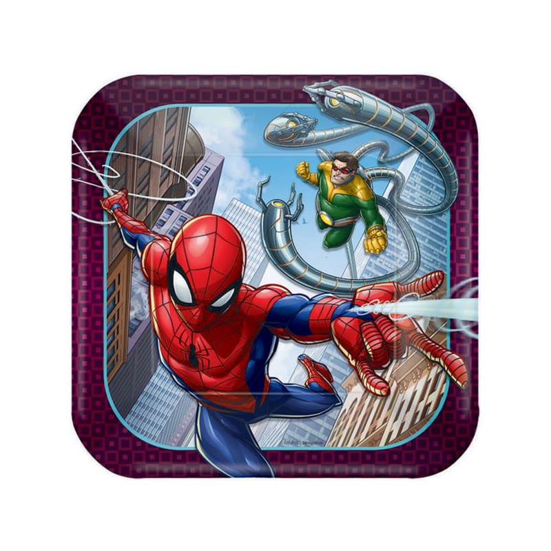 Spiderman Lunch Plates Square Pk8