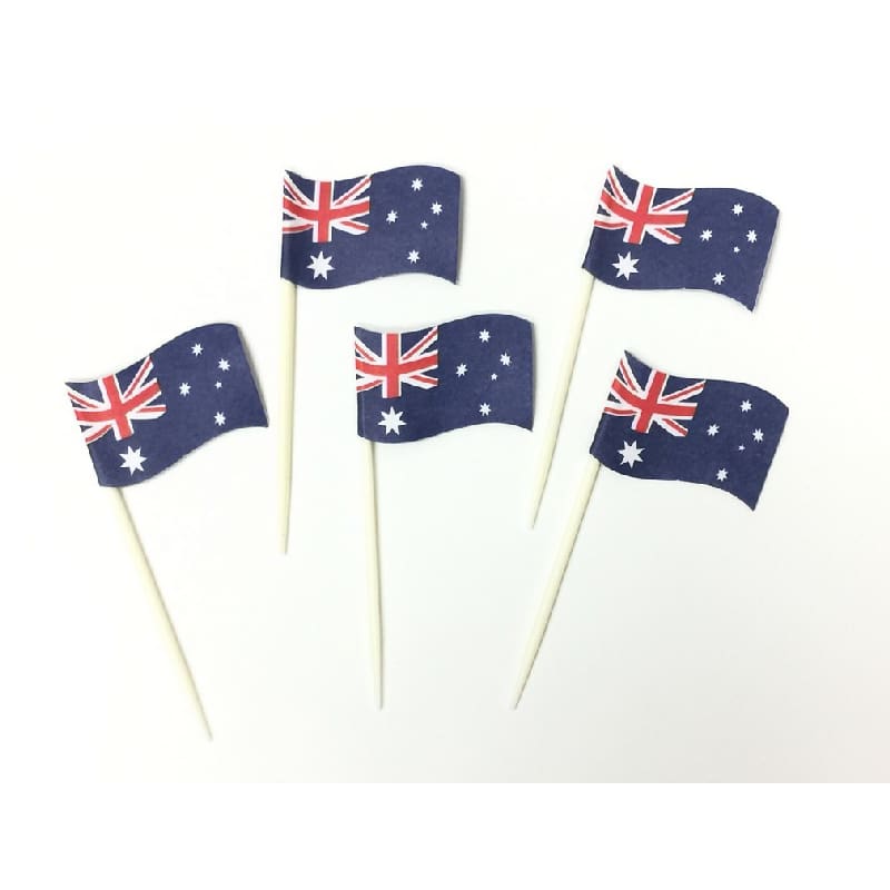 Tooth Picks Aussie Flag Pk20