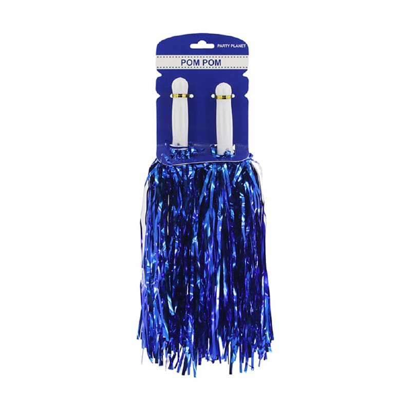 Pom Poms Blue Tinsel Pk2