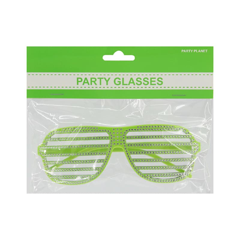 Sunglasses Slotted Green Bling