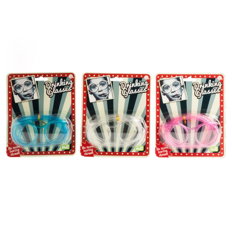 Straw Drinking Eye Glasses Assorted